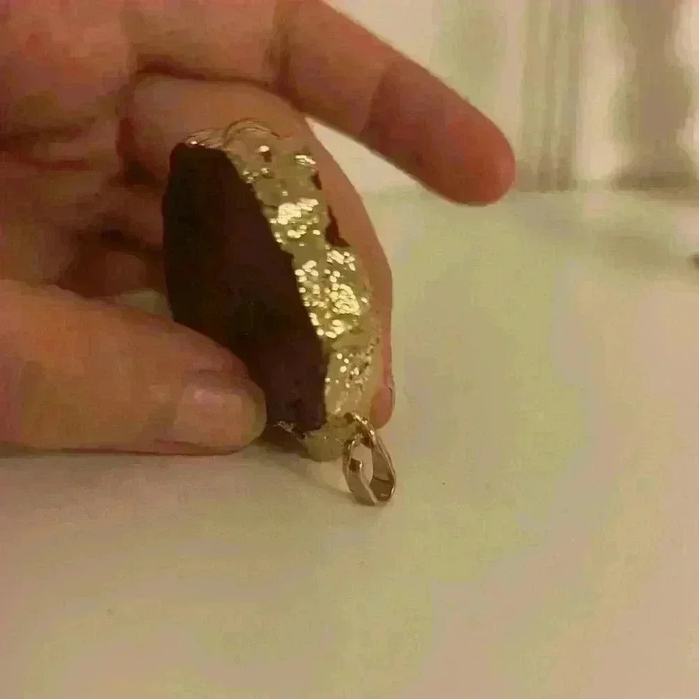 Magenta and Gold Genuine Stone Druzy - Picture 7 of 8